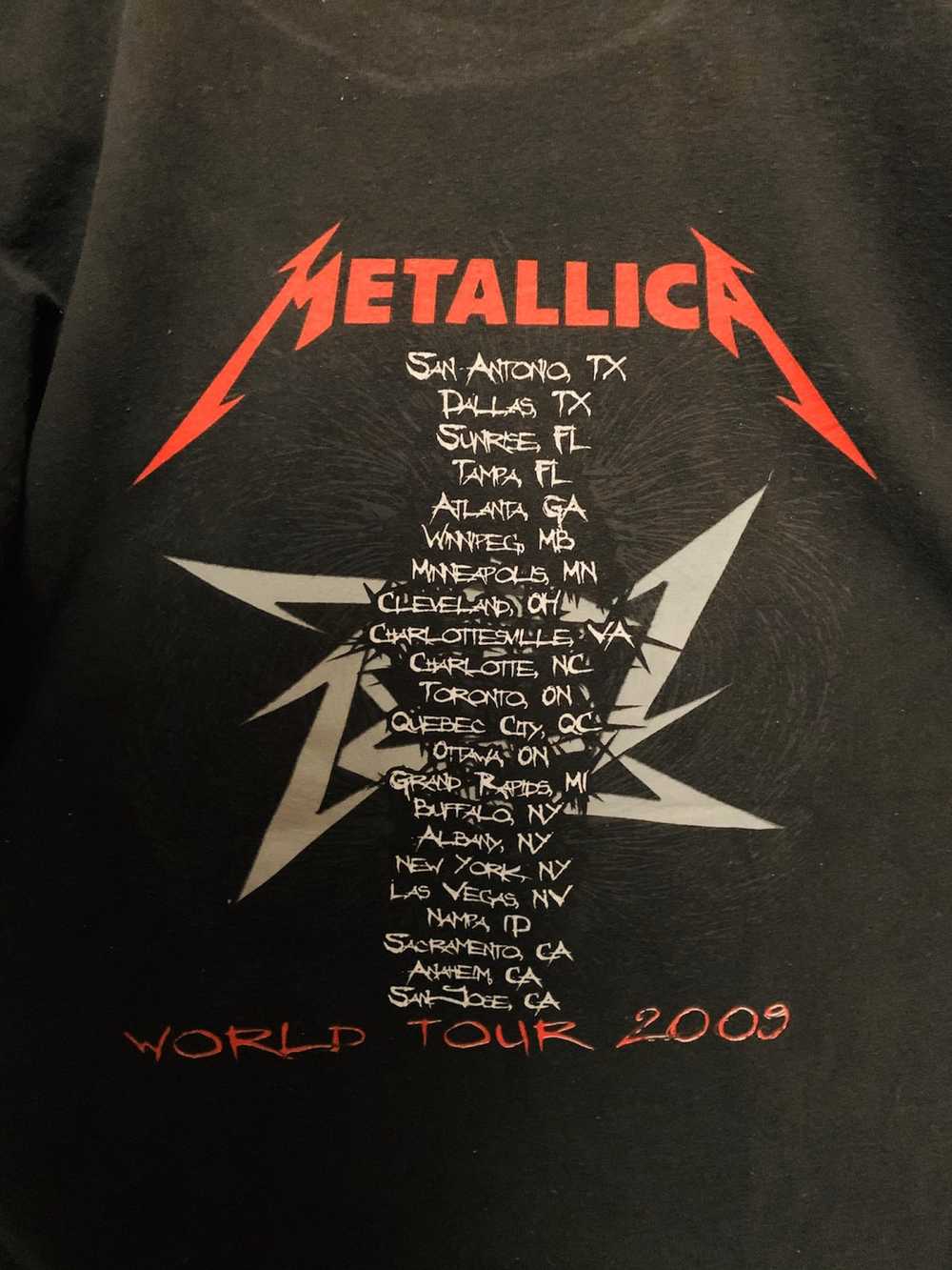 Tour Tee 2009 Metallica World Tour T-Shirt - image 3