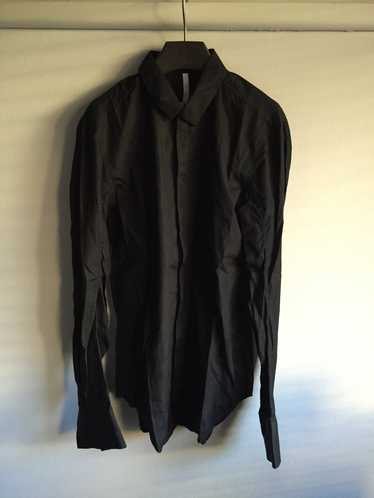 Song For The Mute Black Curved Sleeve Button Up Sh