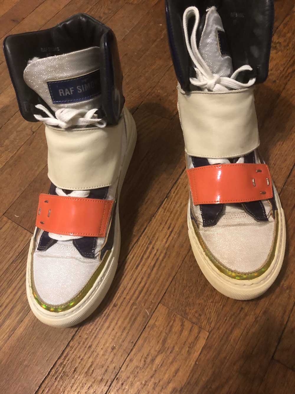 Raf Simons White Patent Leather and Canvas High T… - image 2