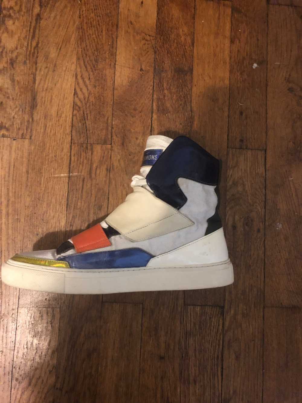Raf Simons White Patent Leather and Canvas High T… - image 3