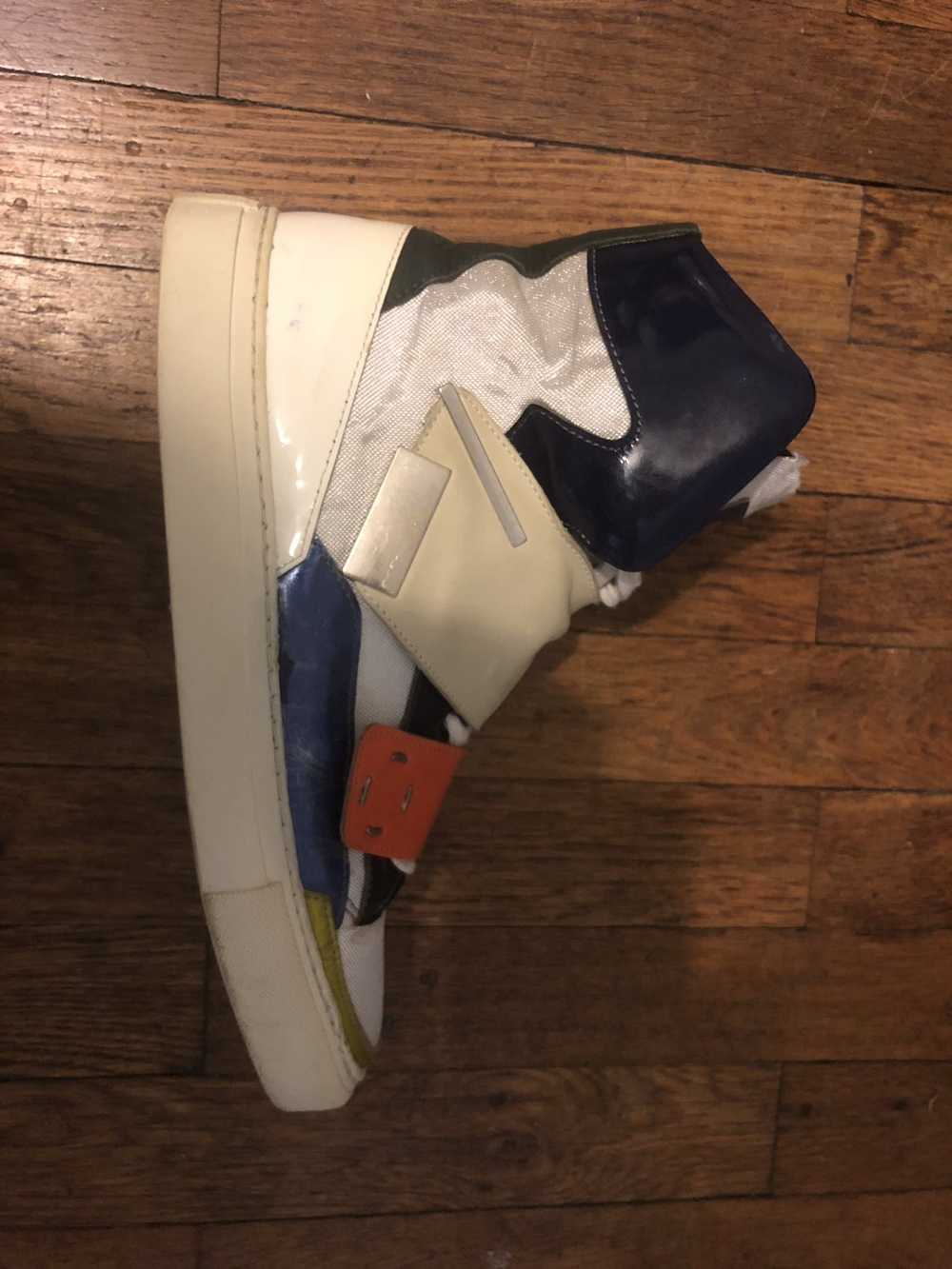 Raf Simons White Patent Leather and Canvas High T… - image 5