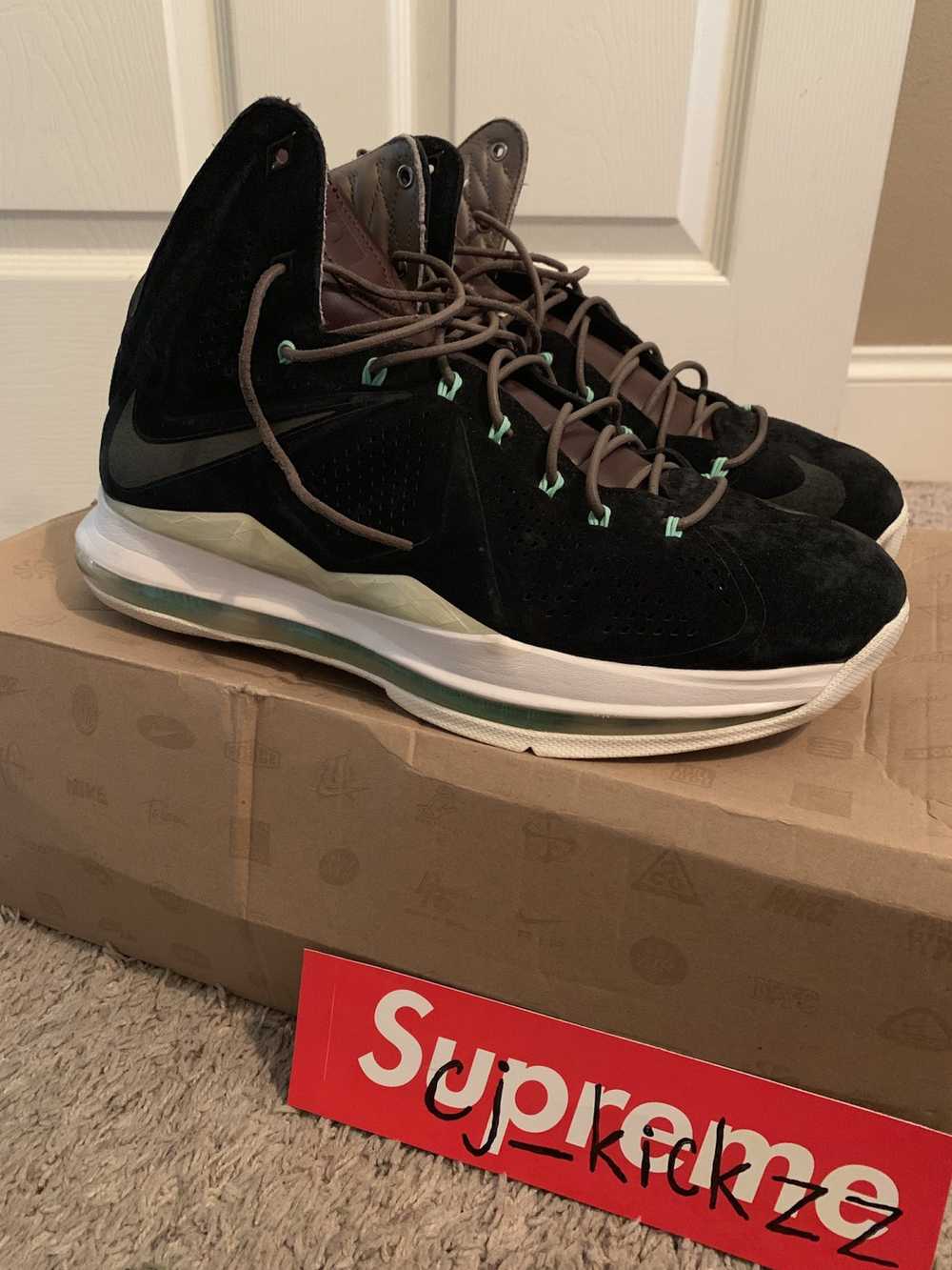 Nike Nike LeBron 10 EXT Black Mint Suede - image 2