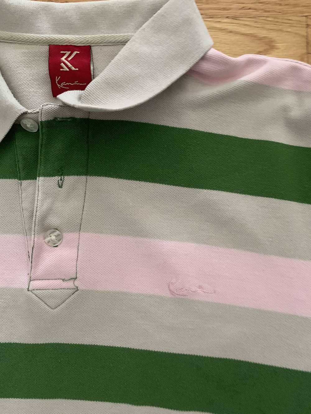 Karl Kani Karl Kani Vintage Polo Pink Green and T… - image 2