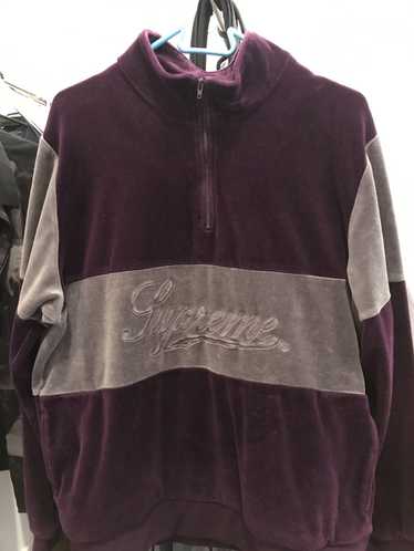 Supreme Supreme Velour Half Zip Pullover Purple Vi