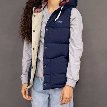 Madewell X PenField Snap Button Hooded Navy Blue Puffer Vest Women’s high quality Size Medium