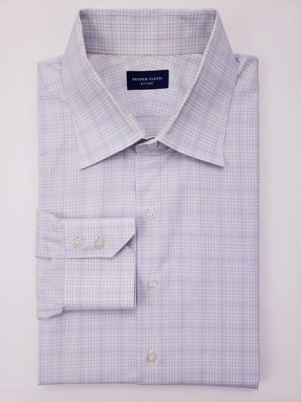 Proper Cloth Proper Cloth Shirt 17 Checked Gray W… - image 1