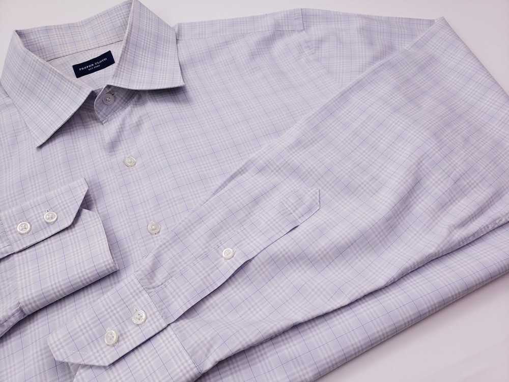 Proper Cloth Proper Cloth Shirt 17 Checked Gray W… - image 7