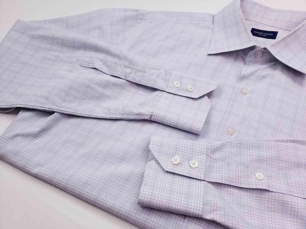 Proper Cloth Proper Cloth Shirt 17 Checked Gray W… - image 8