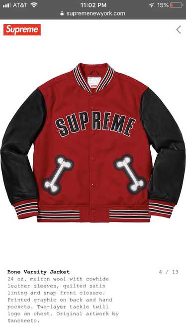 Supreme Supreme Bone Varsity Jacket