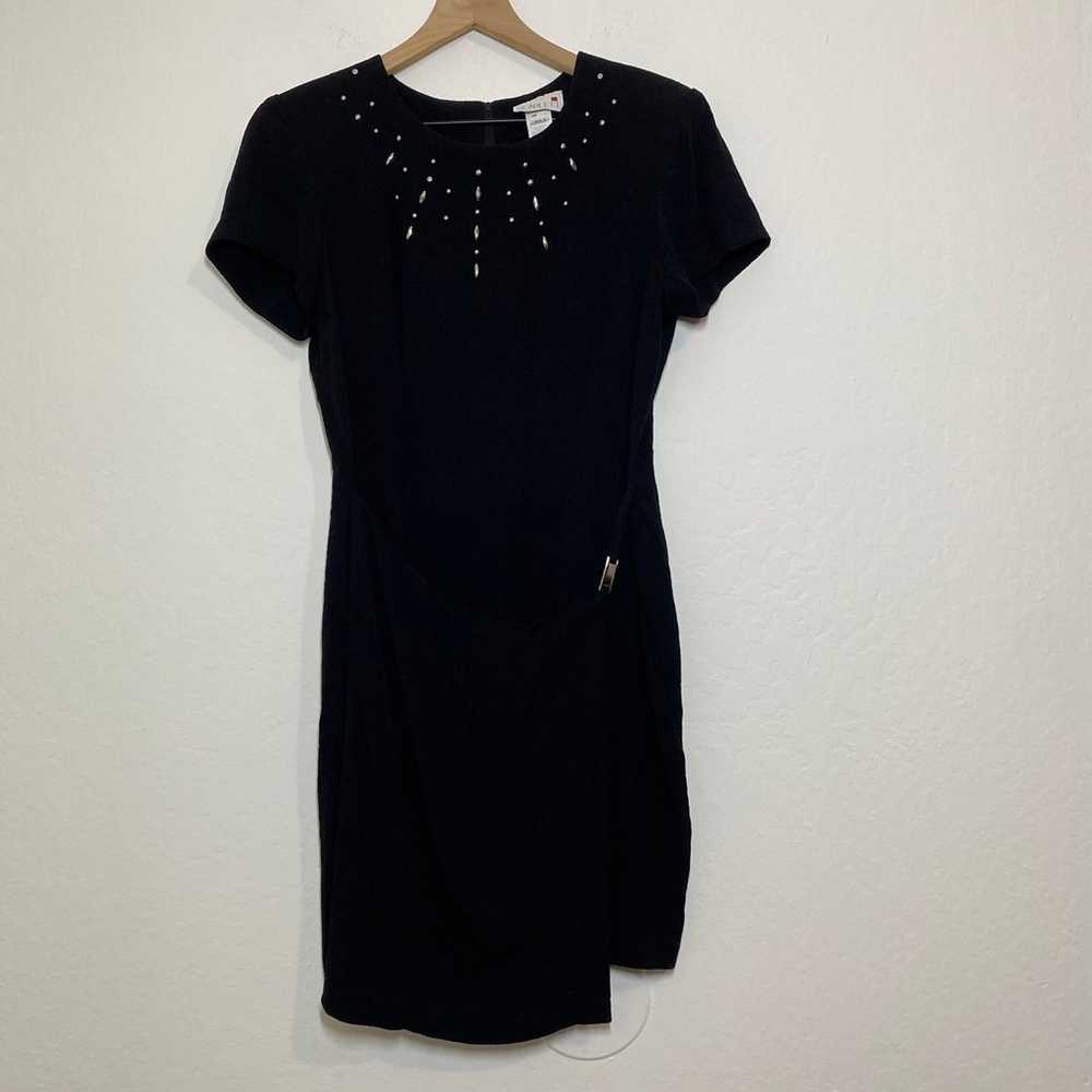 Scarlett Women’s 6 Vintage Black Midi Dress Cockt… - image 2
