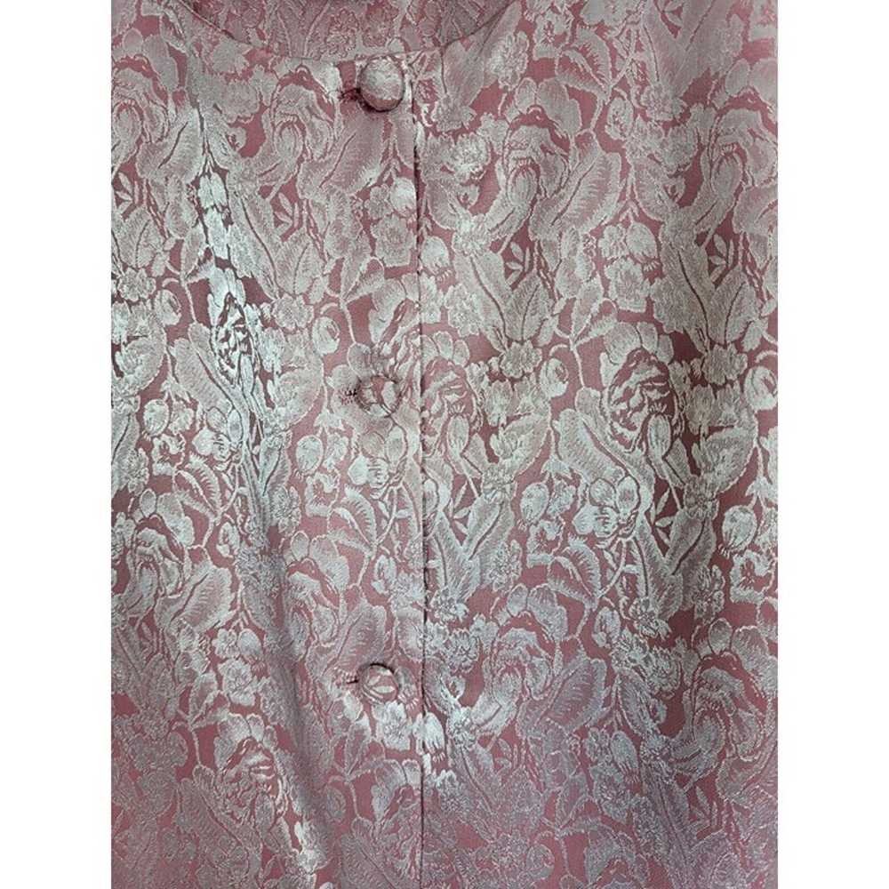 Vtg 80s Pink Floral Dress Skirt 2-piece Handmade … - image 2