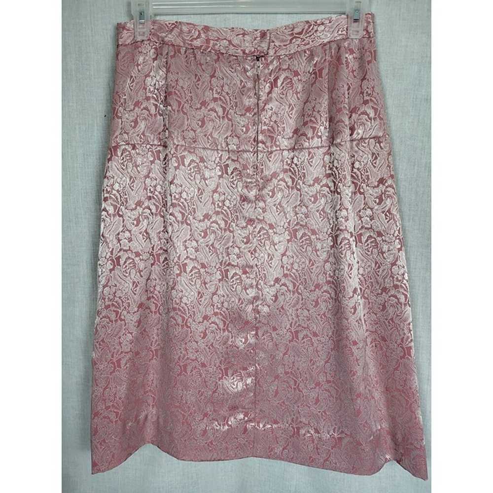 Vtg 80s Pink Floral Dress Skirt 2-piece Handmade … - image 4