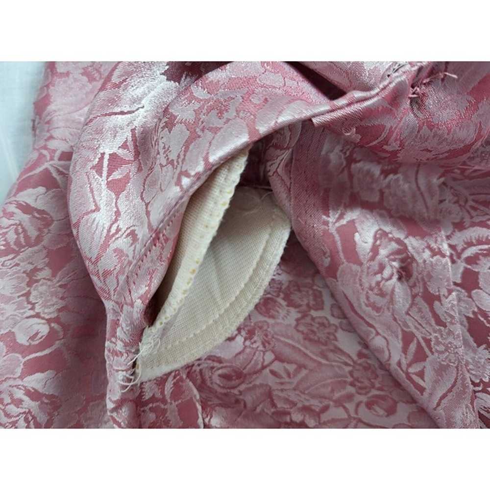 Vtg 80s Pink Floral Dress Skirt 2-piece Handmade … - image 7