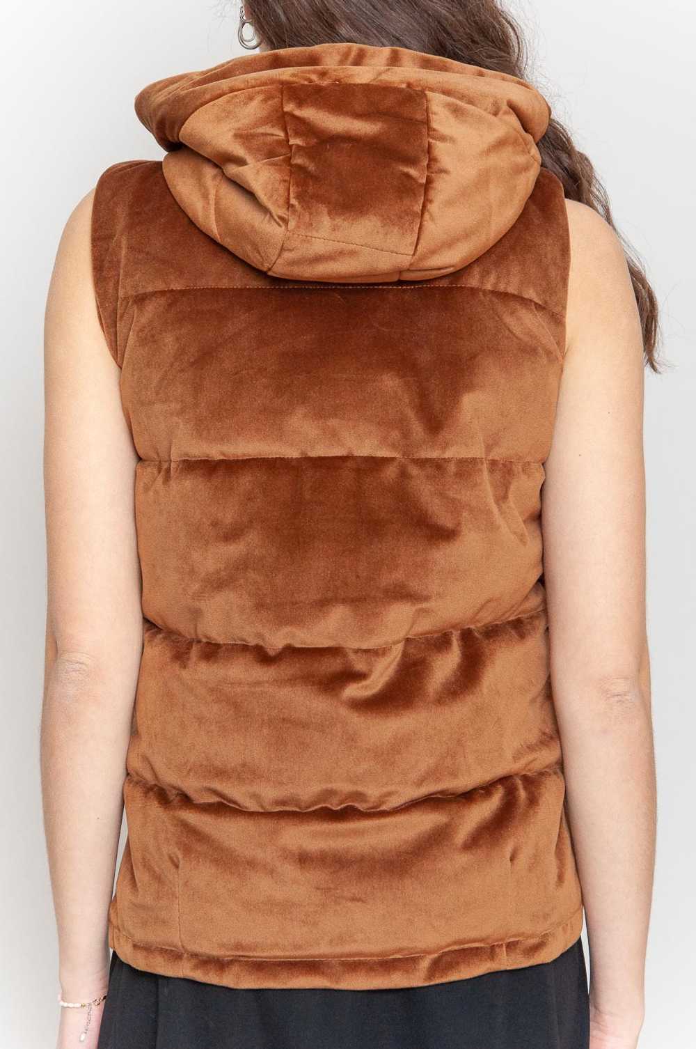 Velvet puffer vest Brown Unicolored - image 3