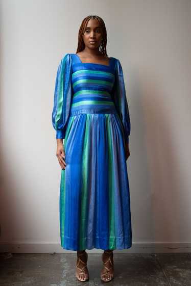 Pauline Trigere stripped silk gown - image 1