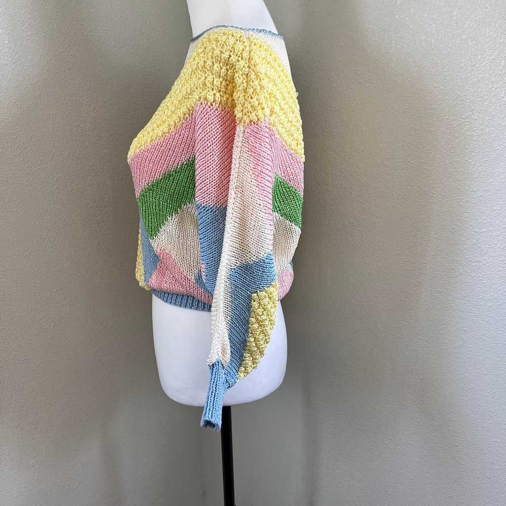 Vintage Nannell Pastel Colored Hand Knit Sweater … - image 2
