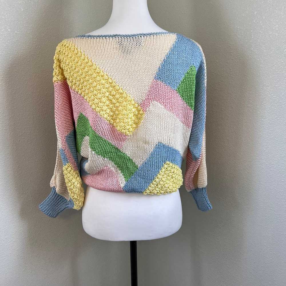 Vintage Nannell Pastel Colored Hand Knit Sweater … - image 3