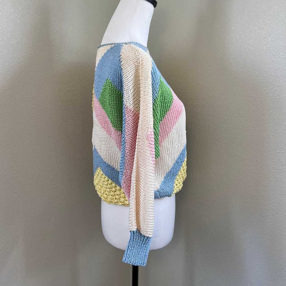 Vintage Nannell Pastel Colored Hand Knit Sweater … - image 4
