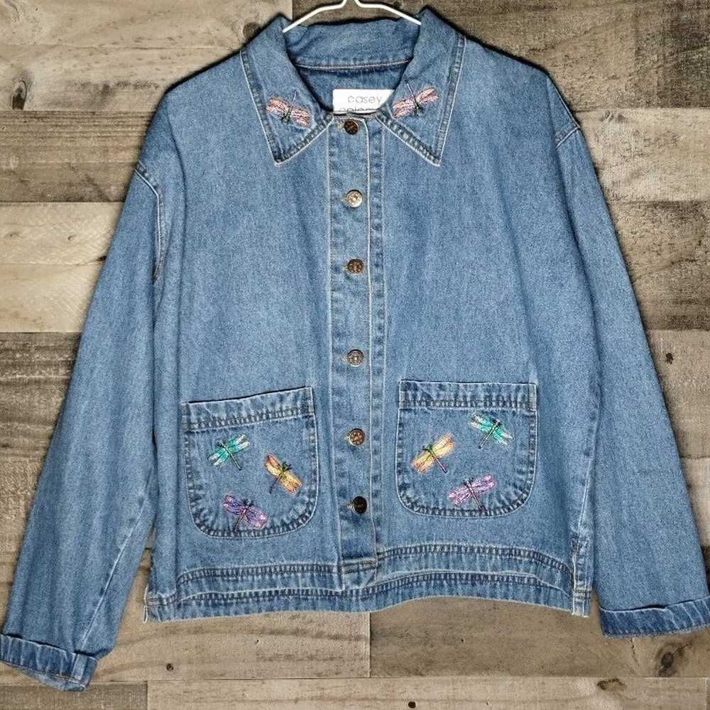 (S) Vintage Y2K Casey Coleman Denim Light Jacket … - image 1