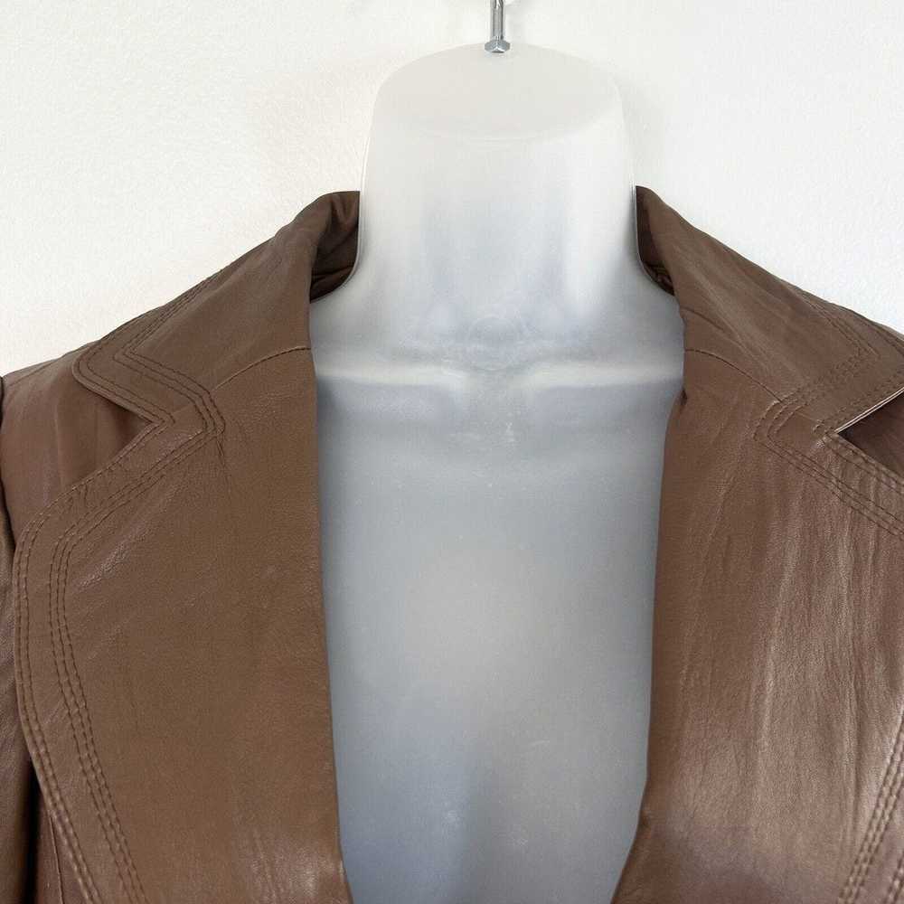Boston Proper Blazer Jacket Womens 12 Leather VTG… - image 2