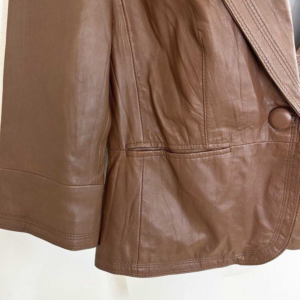 Boston Proper Blazer Jacket Womens 12 Leather VTG… - image 3