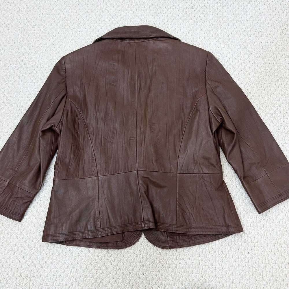 Boston Proper Blazer Jacket Womens 12 Leather VTG… - image 6