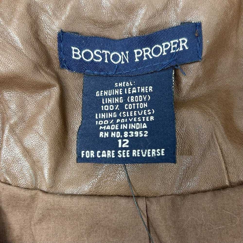 Boston Proper Blazer Jacket Womens 12 Leather VTG… - image 7