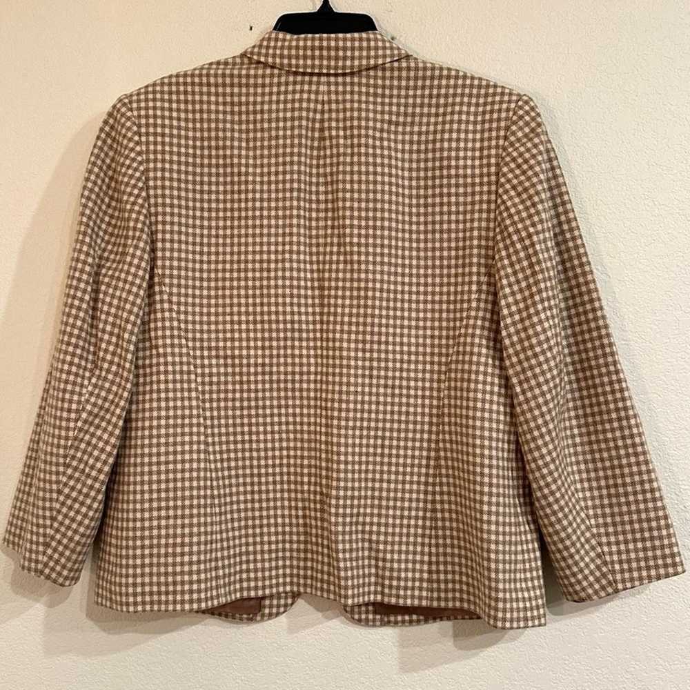 Pendleton Checkered Houndstooth Cream and Tan Woo… - image 2