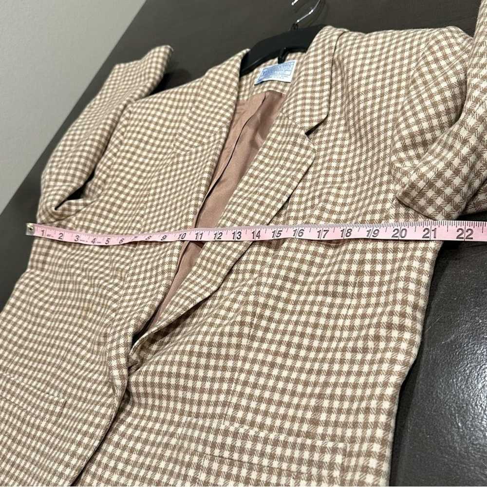 Pendleton Checkered Houndstooth Cream and Tan Woo… - image 6