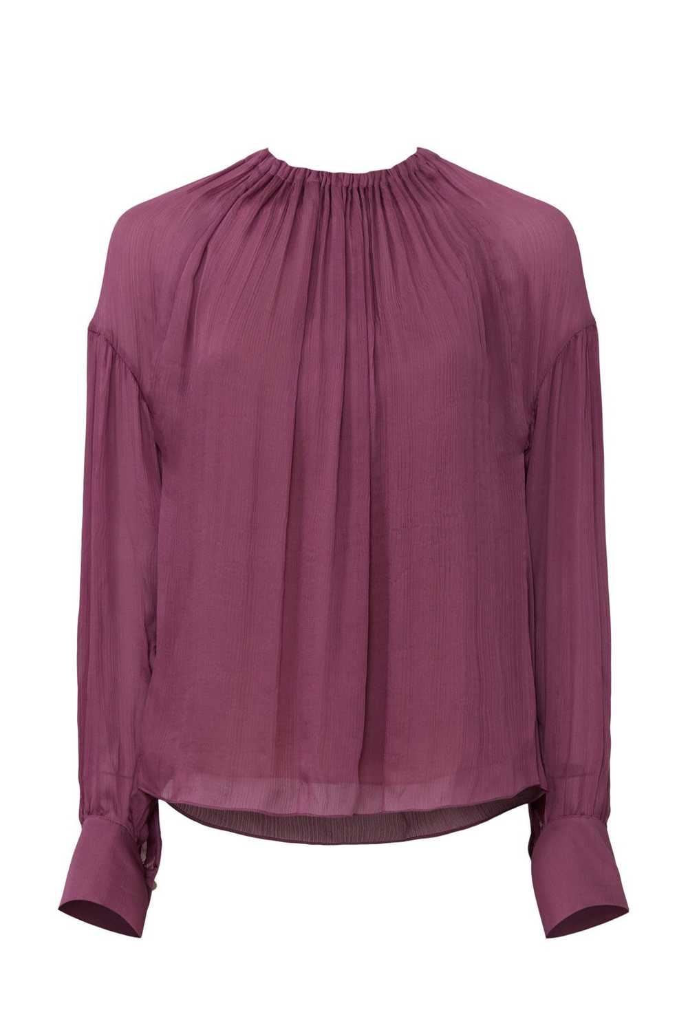 VINCE. Pink Shirred Neck Blouse - image 5