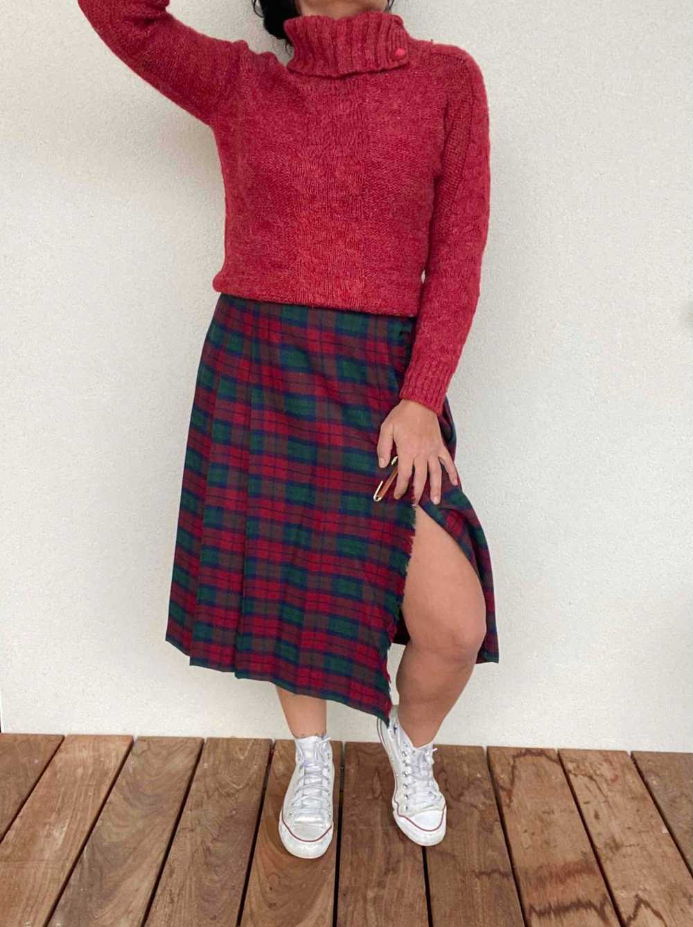 Wool skirt - Tartan skirt, opens completely, butt… - image 5