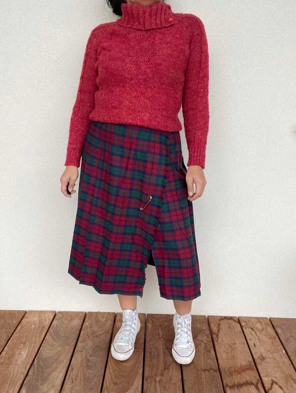 Wool skirt - Tartan skirt, opens completely, butt… - image 6