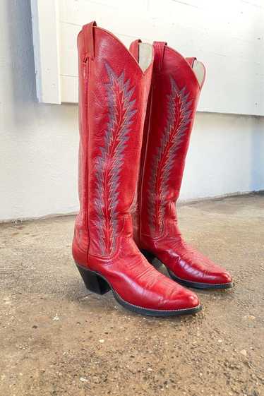 Vintage Collector Larry Mahan Cowboy Boots - Red