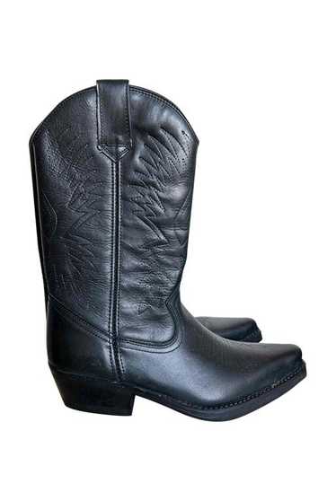 Leather cowboy boots - Leather cowboy boots, black