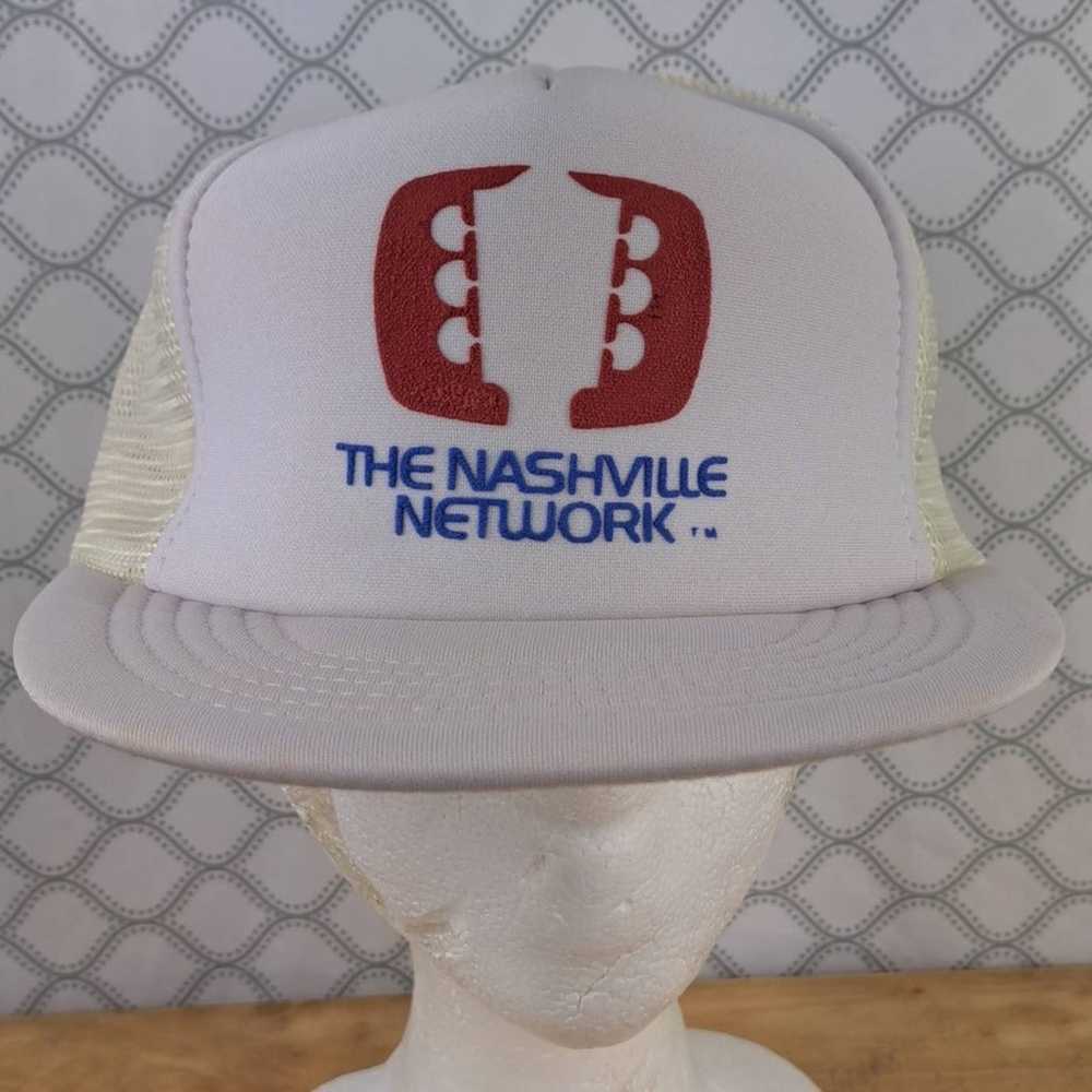 Vintage 80s Nashville Network mesh trucker snapba… - image 1
