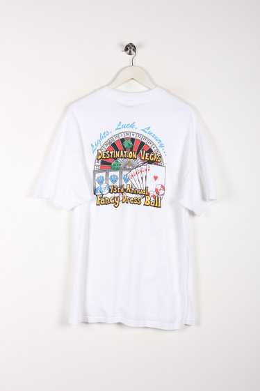 90's Hanes Vegas Graphic T-Shirt White XL