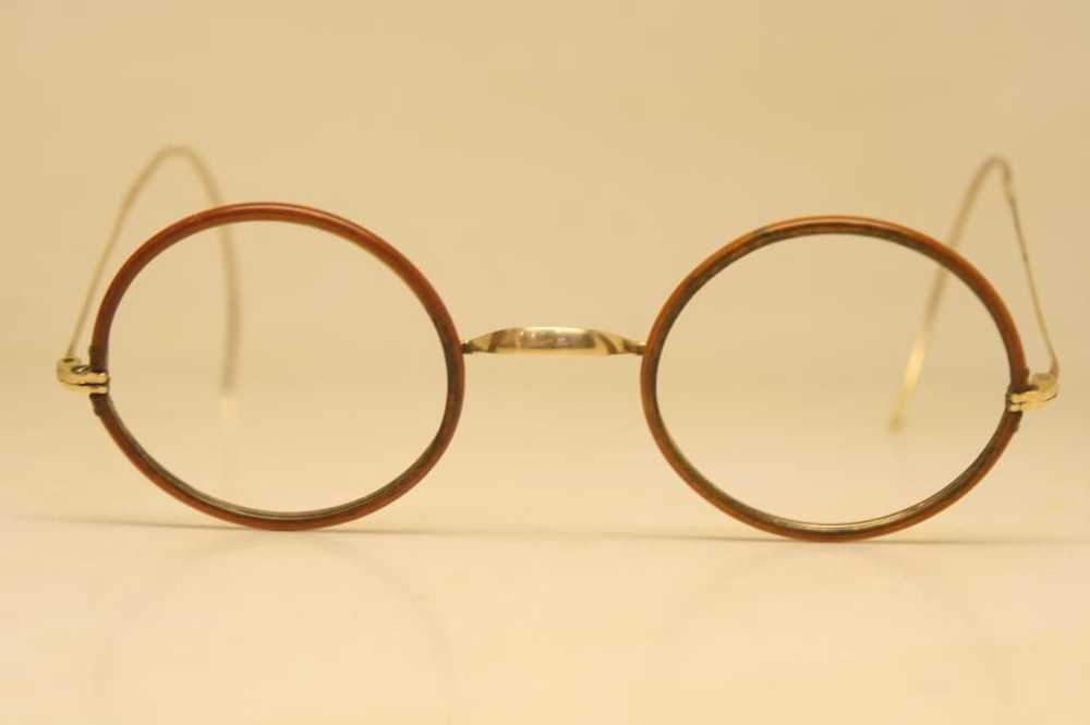 Antique Oval Windsor Tortoise Eyeglasses 42X38mm … - image 1
