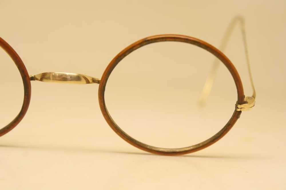 Antique Oval Windsor Tortoise Eyeglasses 42X38mm … - image 3