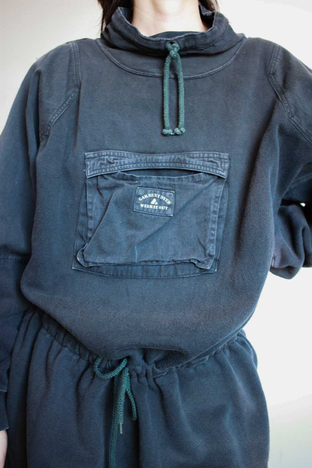 1990s Liz Claiborne Black Cotton Pullover Dress - image 9
