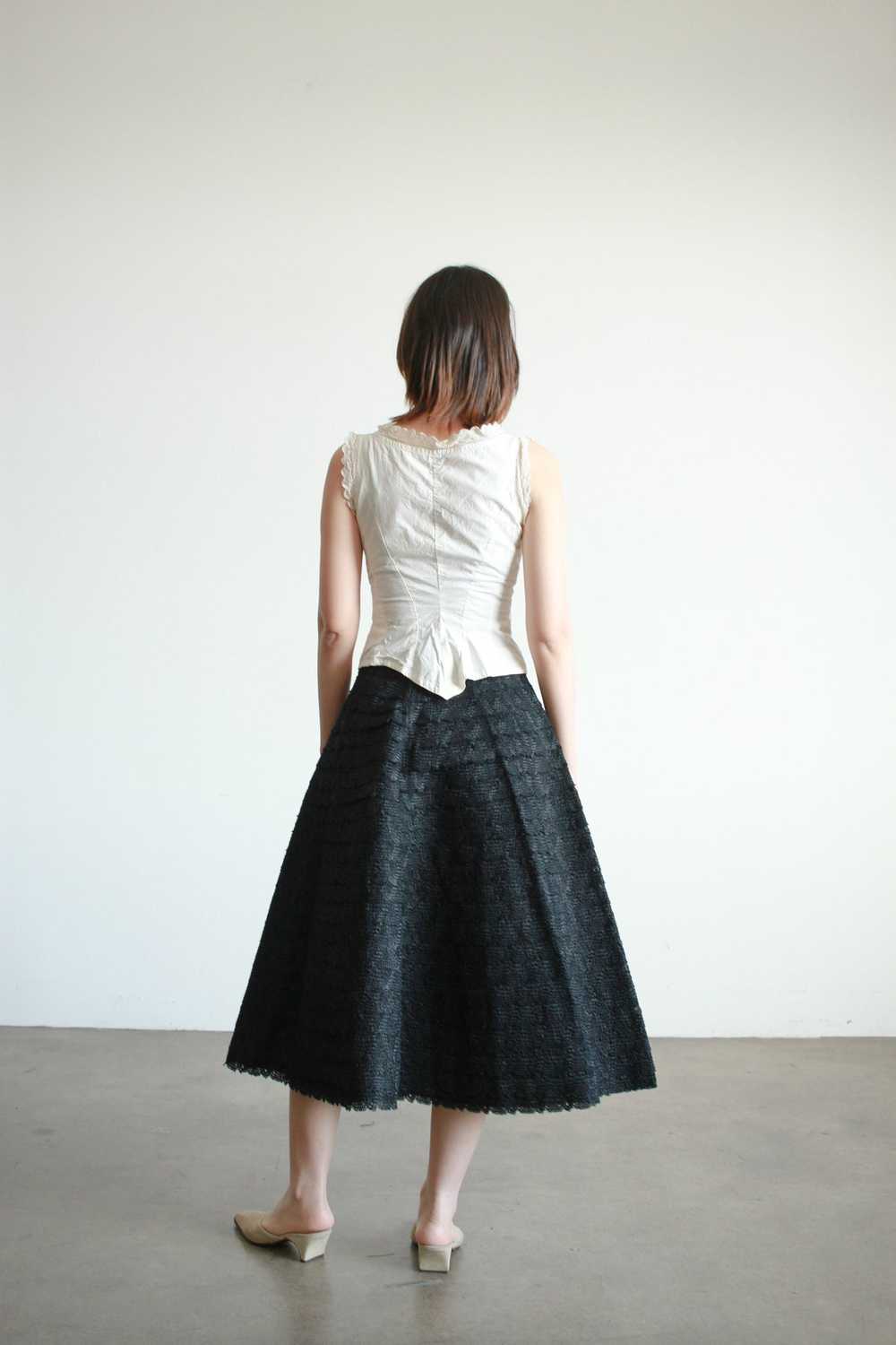 1950s Black Taffeta Aline Skirt - image 5