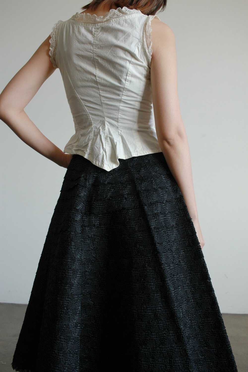 1950s Black Taffeta Aline Skirt - image 6
