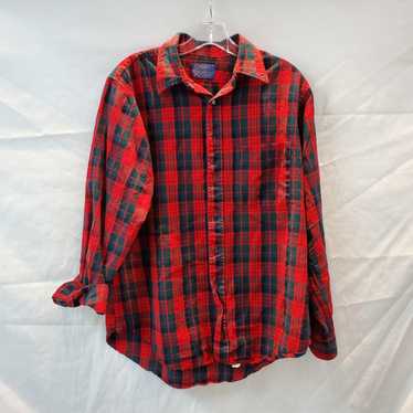 Sir Pendleton Long Sleeve Button Up Wool Flannel … - image 1