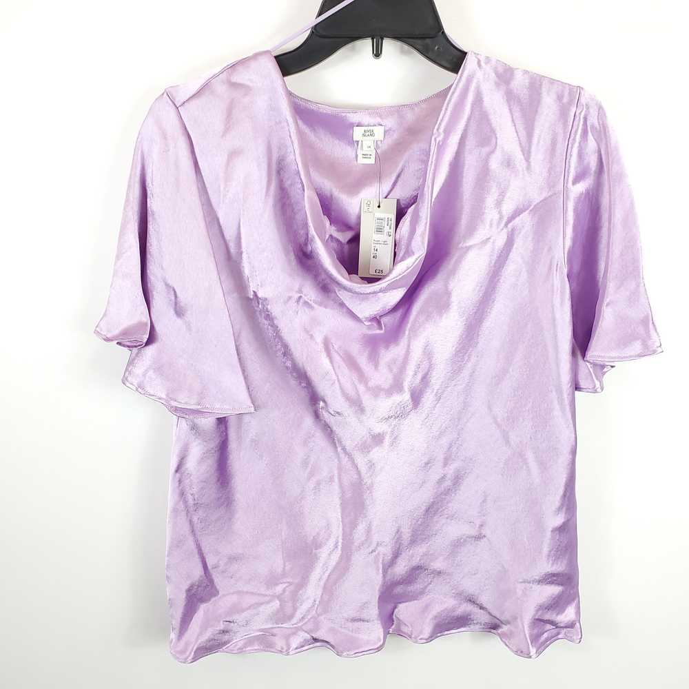River Island Women Purple Silk Blouse Sz 14 NWT - image 1