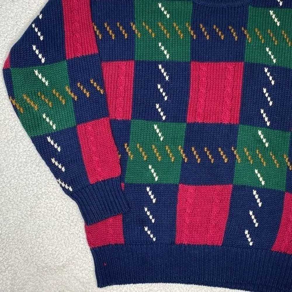 Vintage St. John’s Bay Colorblock Patchwork Knit … - image 5