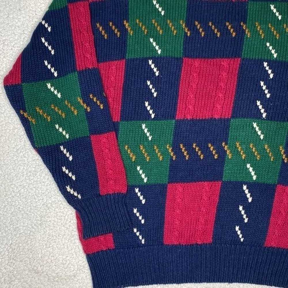 Vintage St. John’s Bay Colorblock Patchwork Knit … - image 7