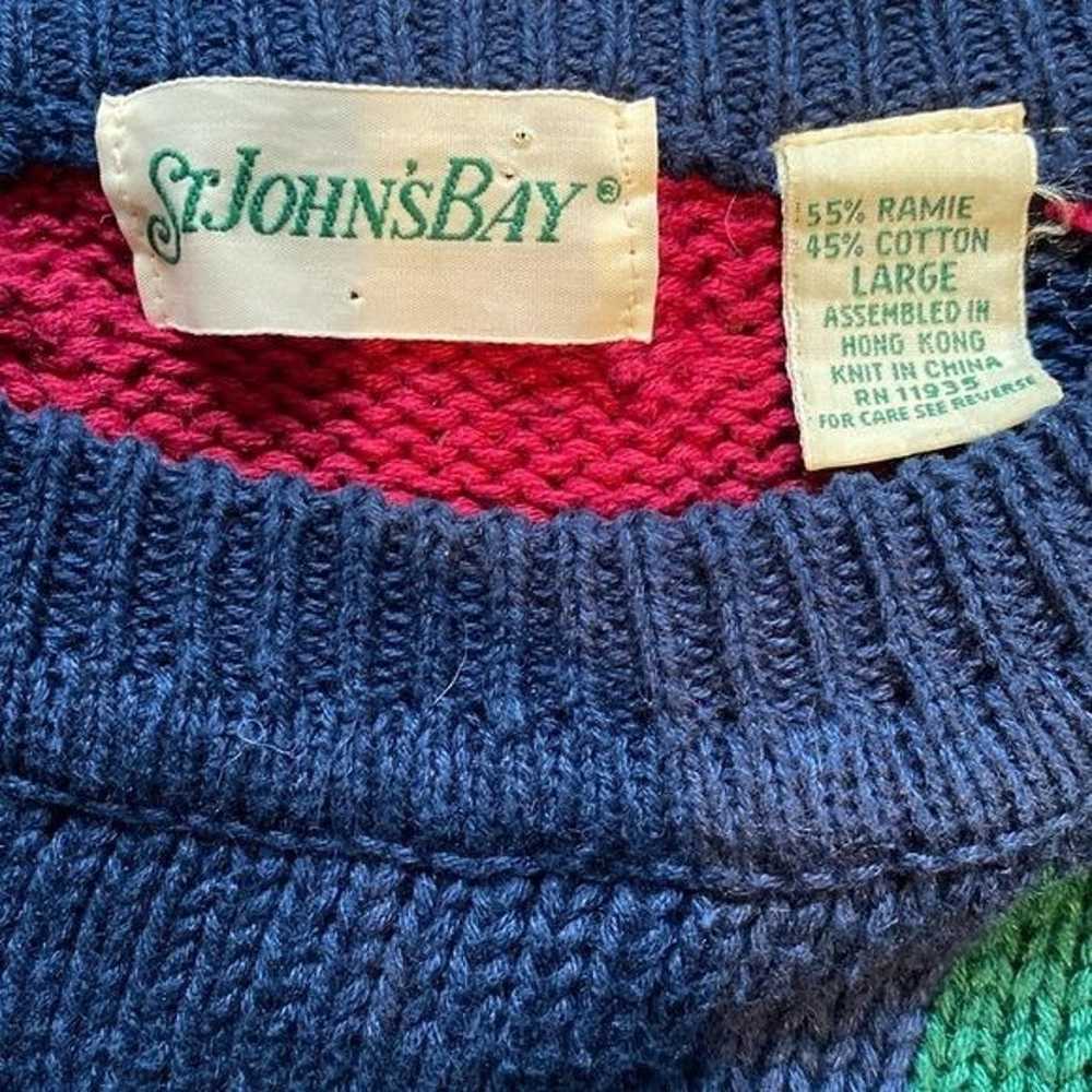 Vintage St. John’s Bay Colorblock Patchwork Knit … - image 8