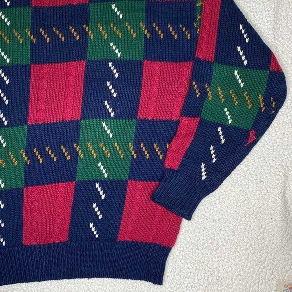 Vintage St. John’s Bay Colorblock Patchwork Knit … - image 9