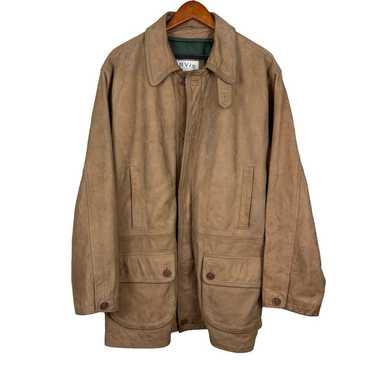 Vtg Orvis Fly Fishing Schools Mens XL Brown Leather Bomber Jacket Outdoor  Sport