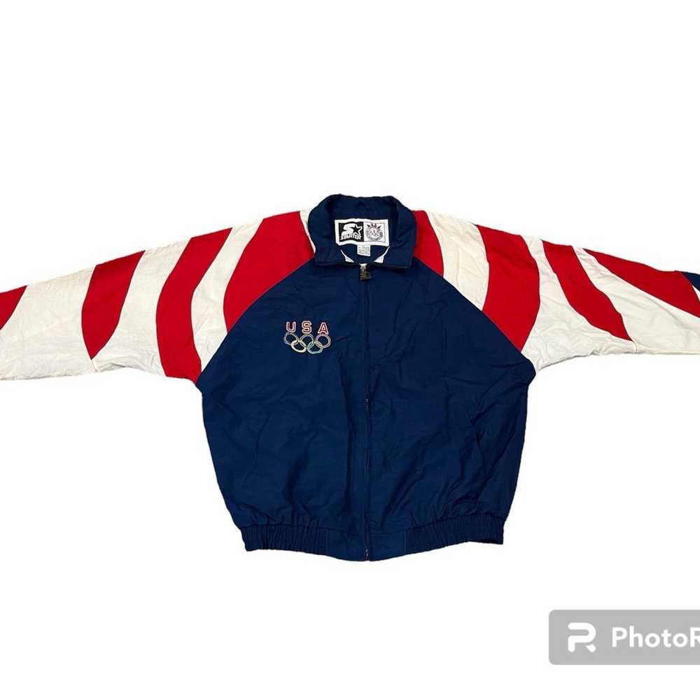 Vintage Team USA Starter Olympic Windbreaker Jack… - image 2