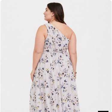 Fashionably Refined Black Floral Print One-Shoulder Maxi Dress